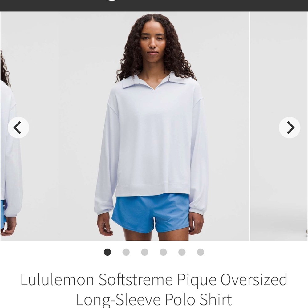 Lululemon Softstreme Pique Oversized Long-Sleeve Polo Shirt
Starch Blue NWT XS